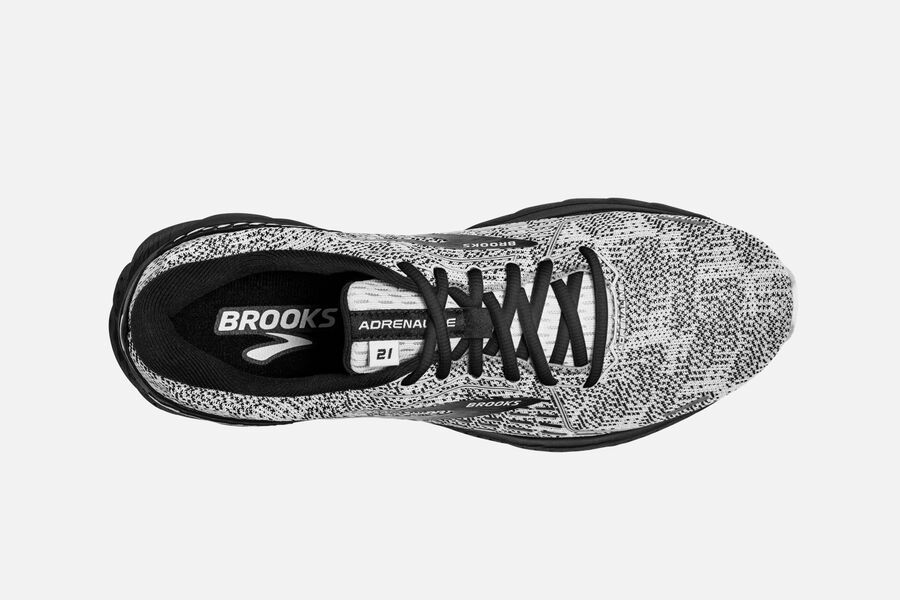 Brooks Adrenaline Gts 21 Road Loopschoenen Heren - Wit/Grijs/Zwart - 412965DAE